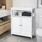 MDF Bathroom Storage Cabinet with Shutter Doors and Adjustable Shelves